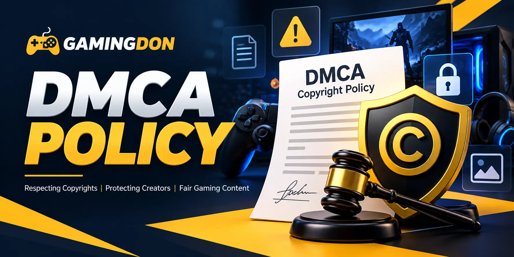GamingDon DMCA Policy and copyright protection for gaming content