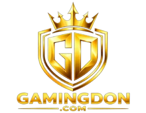 GamingDon gold gaming logo with crown and shield design