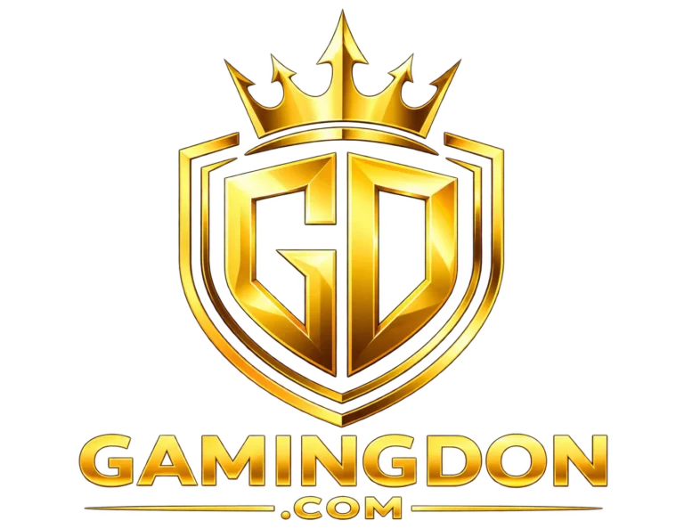 GamingDon gold gaming logo with crown and shield design